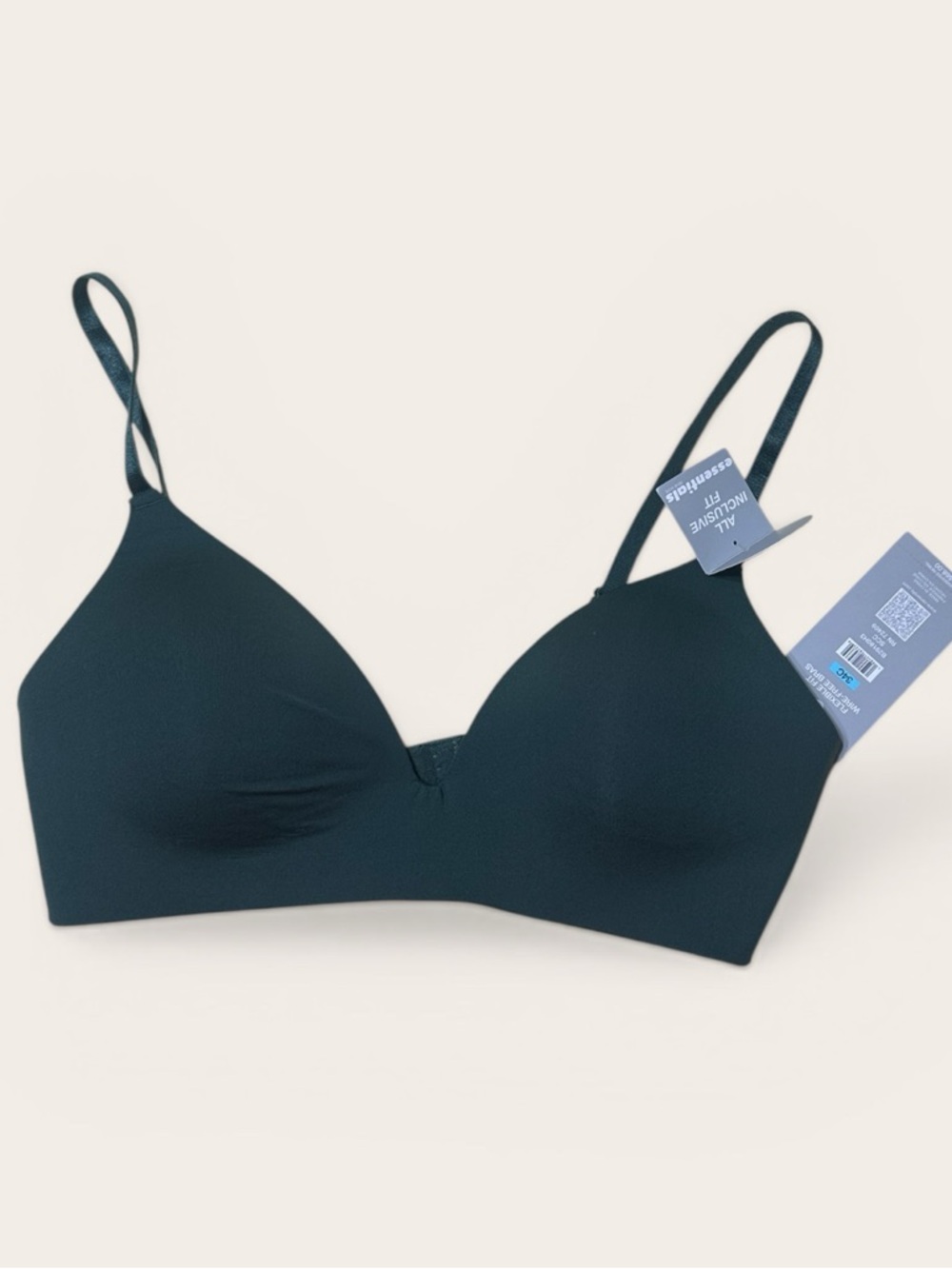 Essentials Seamless Molded Bralette 34C - Dark Green NWT